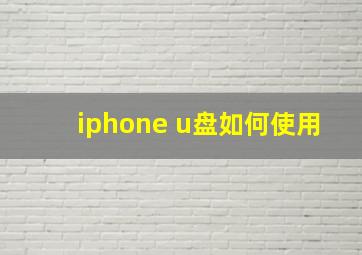 iphone u盘如何使用